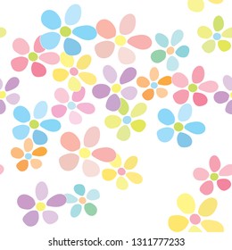 Seamless pattern of colorful flower on a white background, vector illustration - vector