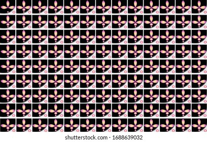 seamless pattern with colorful flower and colorful small bolls.