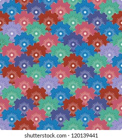 seamless pattern with colorful flowers