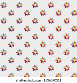 Seamless pattern of colorful flowers