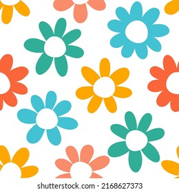 Seamless pattern with colorful flowers