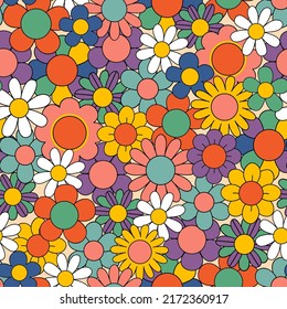 seamless pattern with colorful flowers