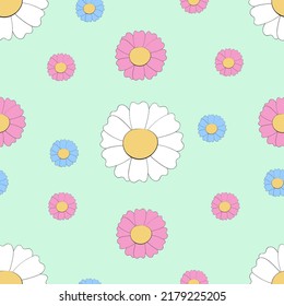 Seamless pattern with colorful flowers 