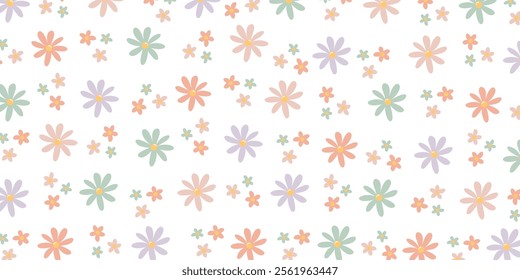 seamless pattern of colorful flowers 