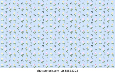 seamless pattern with colorful flowers
