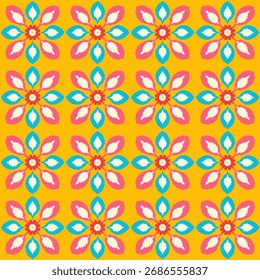 seamless pattern with colorful flowers