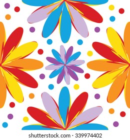 Seamless pattern with colorful flowers