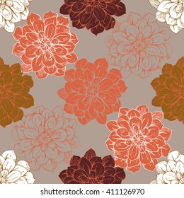 Seamless pattern with colorful flowers