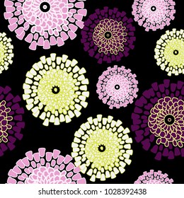 Seamless pattern with colorful flowers background vector illustration