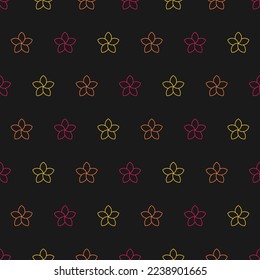 Seamless pattern with colorful flowers and black background