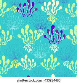 Seamless pattern with colorful flowers. Hand drawn floral texture. Artwork for textiles, fabrics, souvenirs, packaging and greeting cards.
