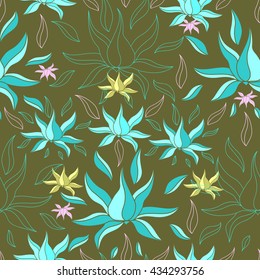 Seamless pattern with colorful flowers. Hand drawn floral texture. Artwork for textiles, fabrics, souvenirs, packaging and greeting cards.

