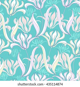 Seamless pattern with colorful flowers. Hand drawn floral texture. Artwork for textiles, fabrics, souvenirs, packaging and greeting cards. 
