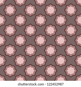 Seamless pattern with colorful flowers on  brown background