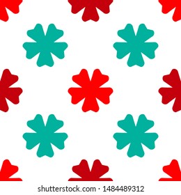Seamless pattern with colorful flowers on a white background.
