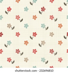 seamless pattern with colorful flowers on texture background