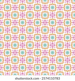 Seamless pattern with colorful flowers on white background. Vector illustration.