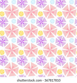 seamless pattern with colorful flowers on the white background