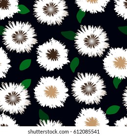 Seamless pattern with colorful flowers on a colored background. Floral background for textile, wallpaper, covers, surface, print, gift wrap, scrapbooking, decoupage.