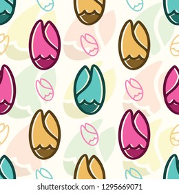 Seamless pattern with colorful flowers - Vector