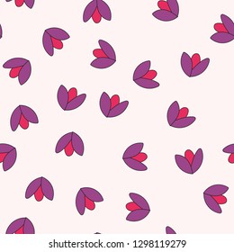 Seamless pattern with colorful flowers . Vector.