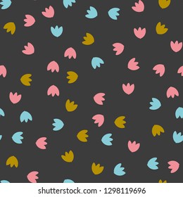 Seamless pattern with colorful flowers . Vector.