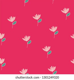 Seamless pattern with colorful flowers. Vector.