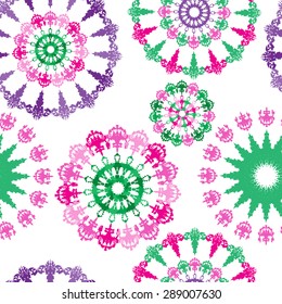 Seamless pattern with colorful flowers. Vector illustration.