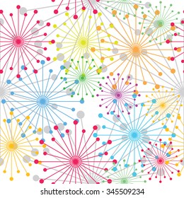 Seamless pattern with a colorful flowers. Vector background.