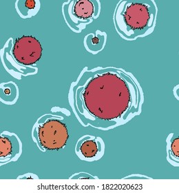 Seamless pattern colorful fluffy circle