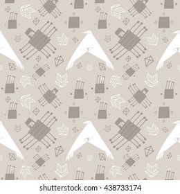 Seamless pattern with colorful flying birds. Delicate vector illustration for wallpaper, wrapping paper, tile, fabric, designs, backgrounds and prints and more creative designs.