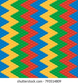 Seamless pattern of colorful folded children's building blocks. Background. Design for web applications, poster, banner. Vector illustration.