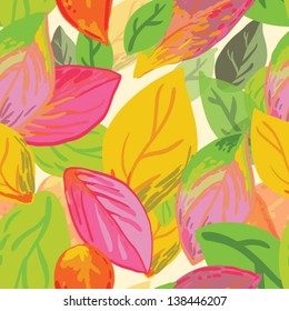seamless pattern with colorful foliage