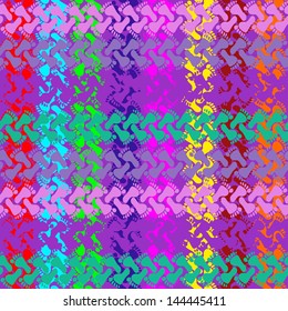Seamless pattern of colorful footprints