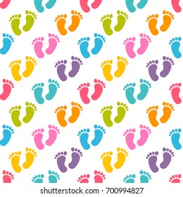 seamless pattern with colorful footprints