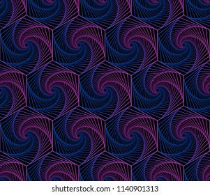 Seamless pattern of colorful fractal curves. Seamless pattern of fractals. Background of fractals.