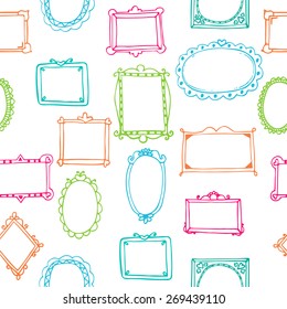 Seamless pattern with colorful frames. Vector illustration