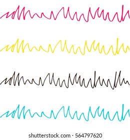 Seamless pattern with colorful free hand drawing