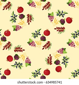 Seamless pattern with colorful fruits
