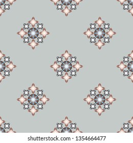 Seamless pattern with colorful gems on light background. Colorful illustration in realistic style. Vector illustration EPS10