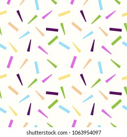 seamless pattern with colorful geometric background, candy sprinkles wallpaper vector