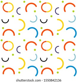 seamless pattern. Colorful geometric circle shapes color style. Vector Illustration