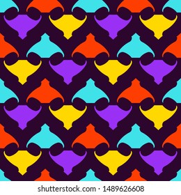 Seamless pattern with colorful geometric elements.