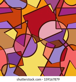 Seamless pattern of colorful geometric figures