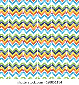 seamless pattern with colorful geometric figures, bright abstraction on white background