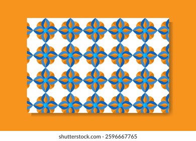 seamless pattern of colorful geometric islamic blooming flowers on a white background