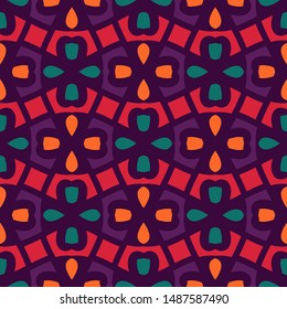 Seamless pattern with colorful geometric mosaic.