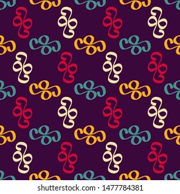 Seamless pattern with colorful geometric ornament.