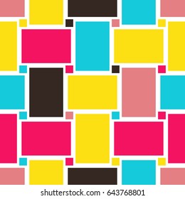 Seamless pattern with colorful geometric ornament. Modern abstract illustration.