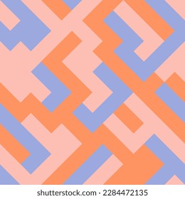 Seamless pattern with colorful geometric puzzle